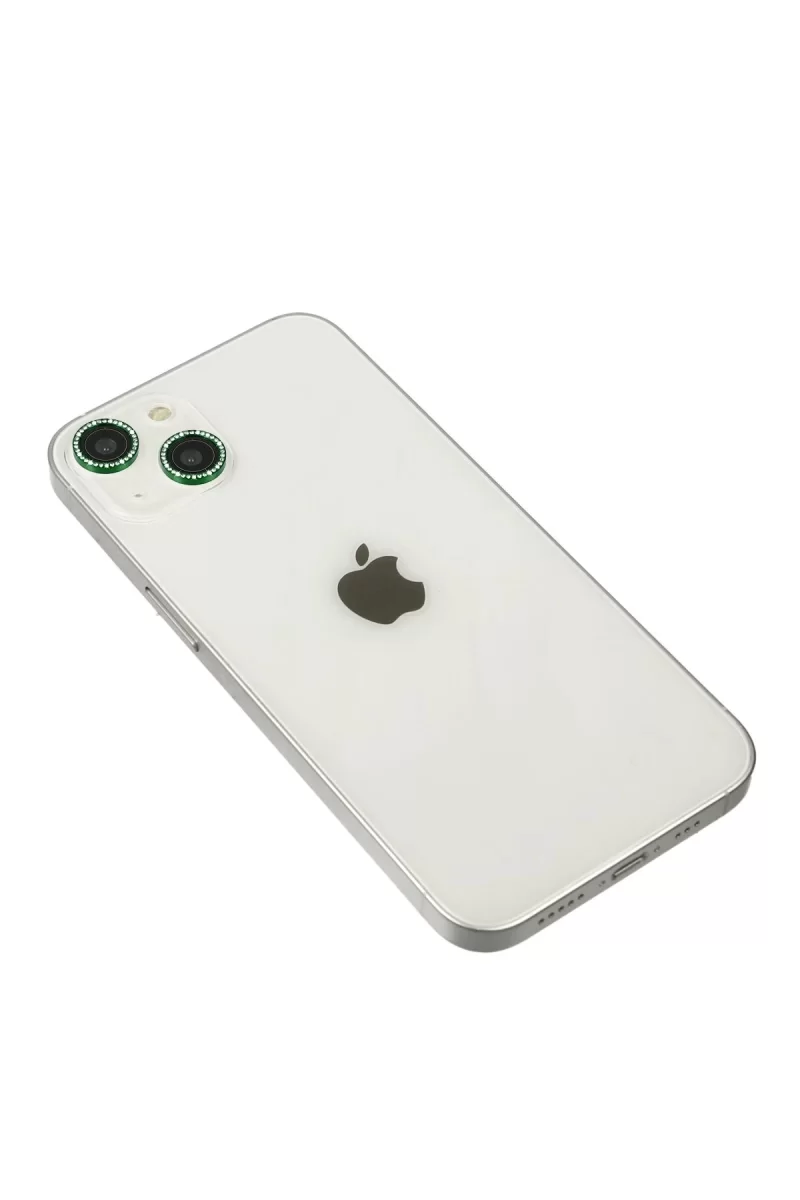 Newface Apple iPhone 14 Diamond Kamera Lens - Yeşil