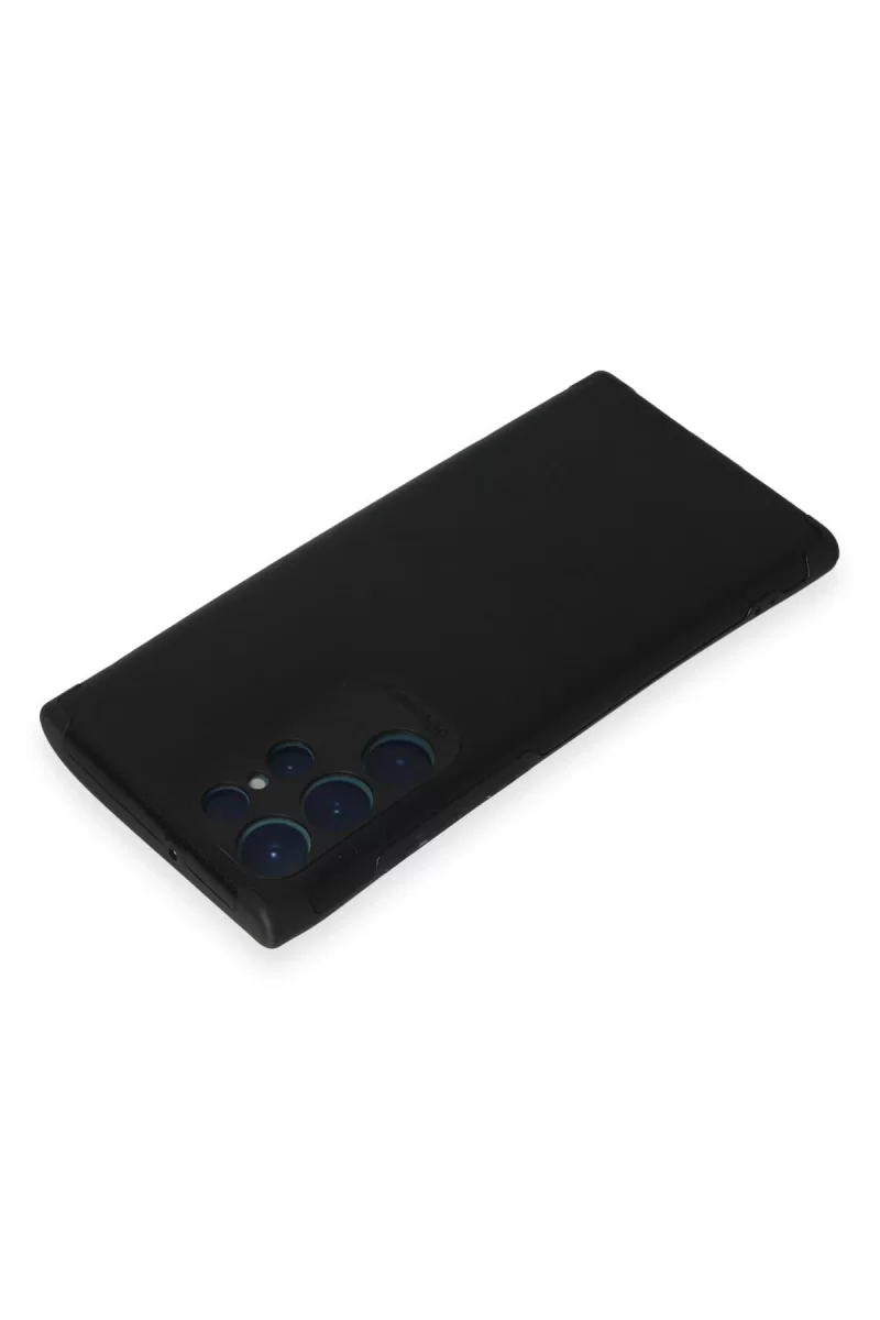 Newface Samsung Galaxy S22 Ultra Kılıf Loop Deri Silikon - Siyah