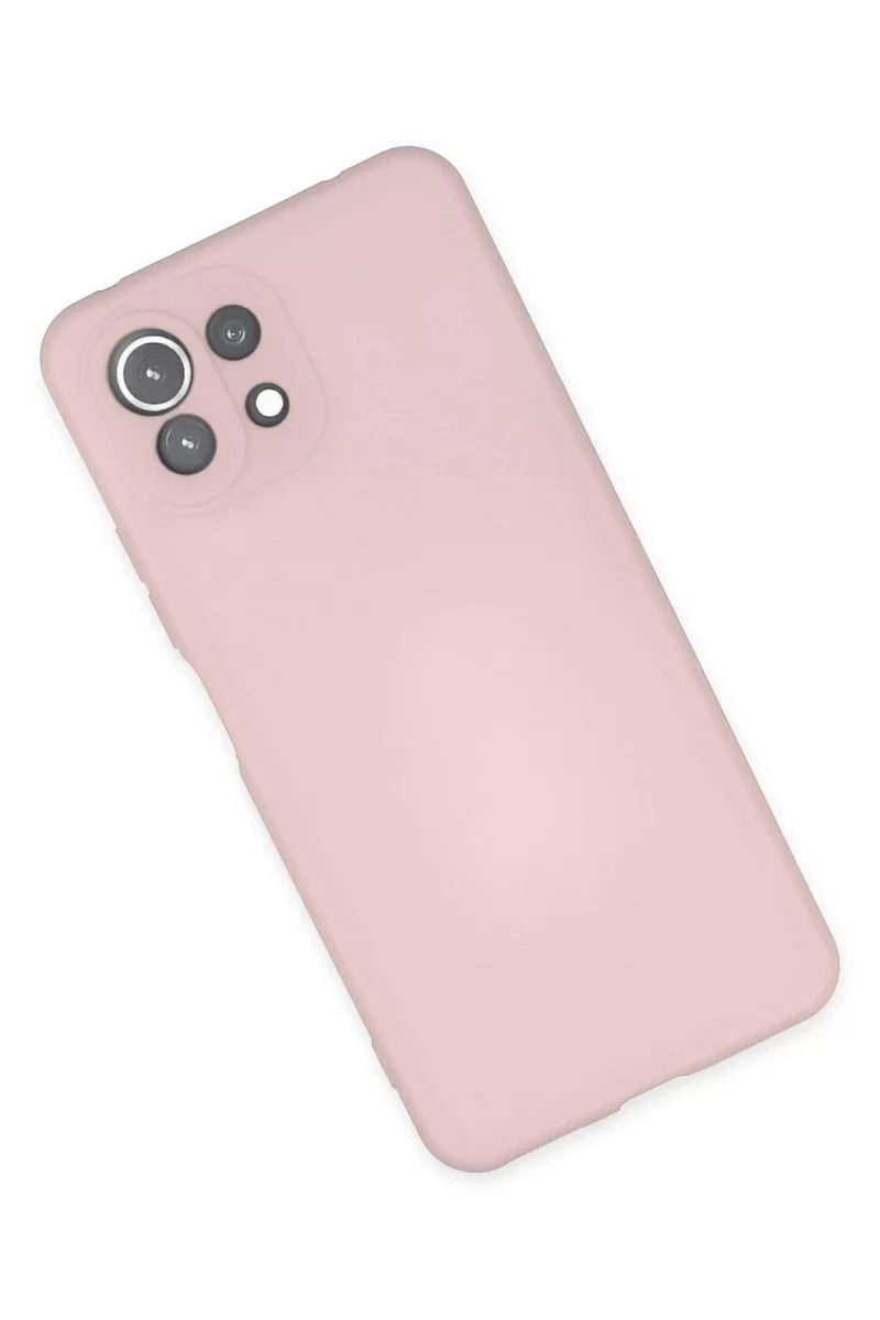 Newface Xiaomi Mİ 11 Lite Kılıf Nano içi Kadife Silikon - Pudra