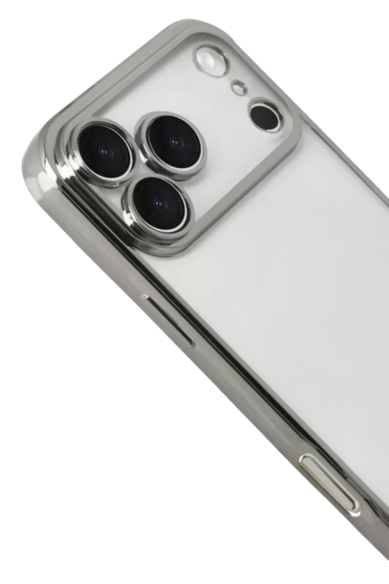 Newface Apple iPhone 17 Pro Max Razer Lensli Silikon - Gümüş
