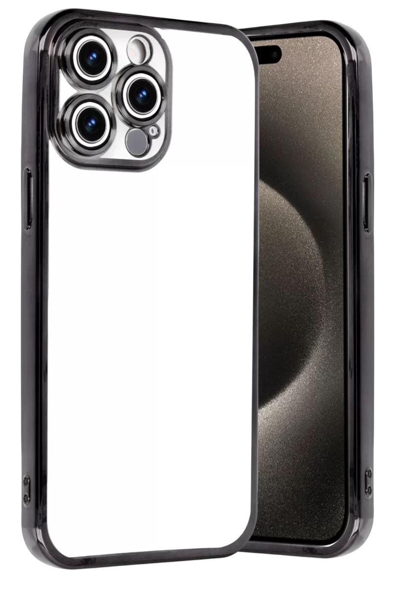 Newface Apple iPhone 15 Pro Max Razer Lensli Silikon - Siyah