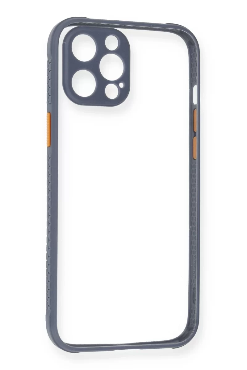 Newface Apple iPhone 12 Pro Kılıf Miami Şeffaf Silikon - Gri