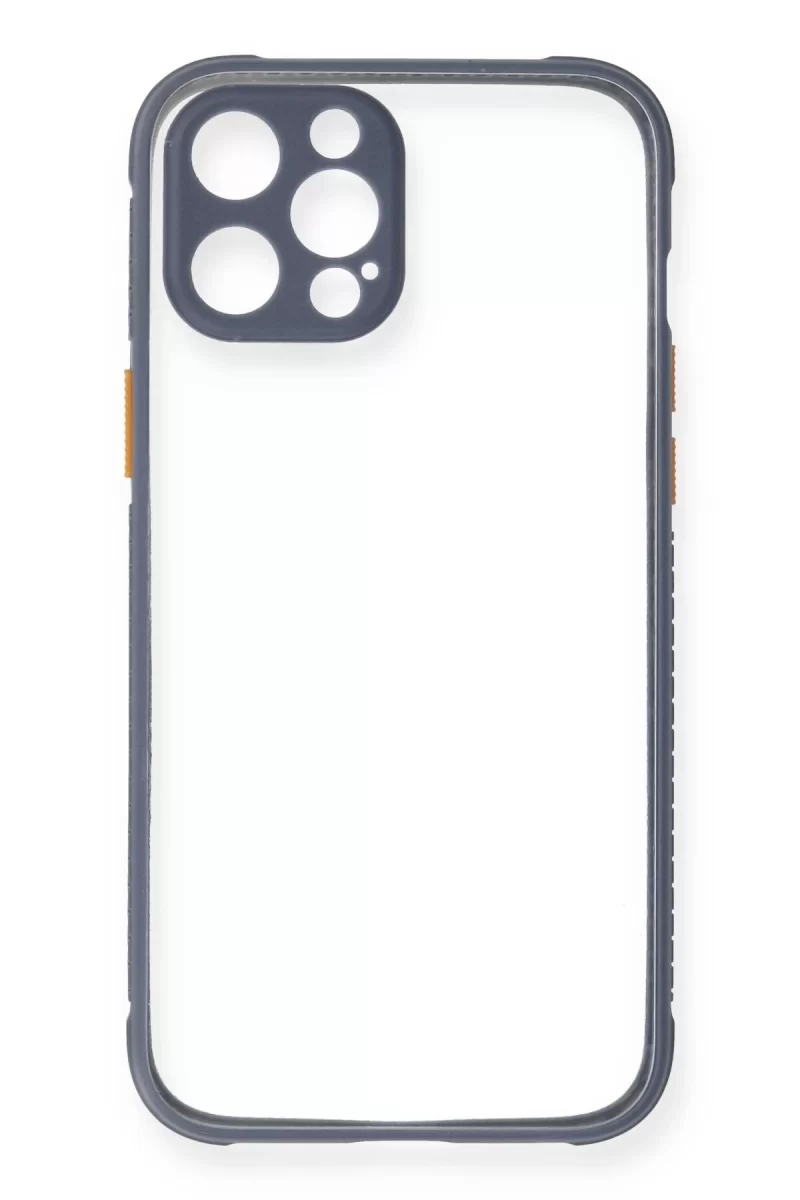 Newface Apple iPhone 12 Pro Kılıf Miami Şeffaf Silikon - Gri
