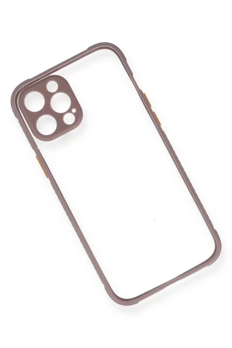 Newface Apple iPhone 12 Pro Kılıf Miami Şeffaf Silikon - Açık Mor