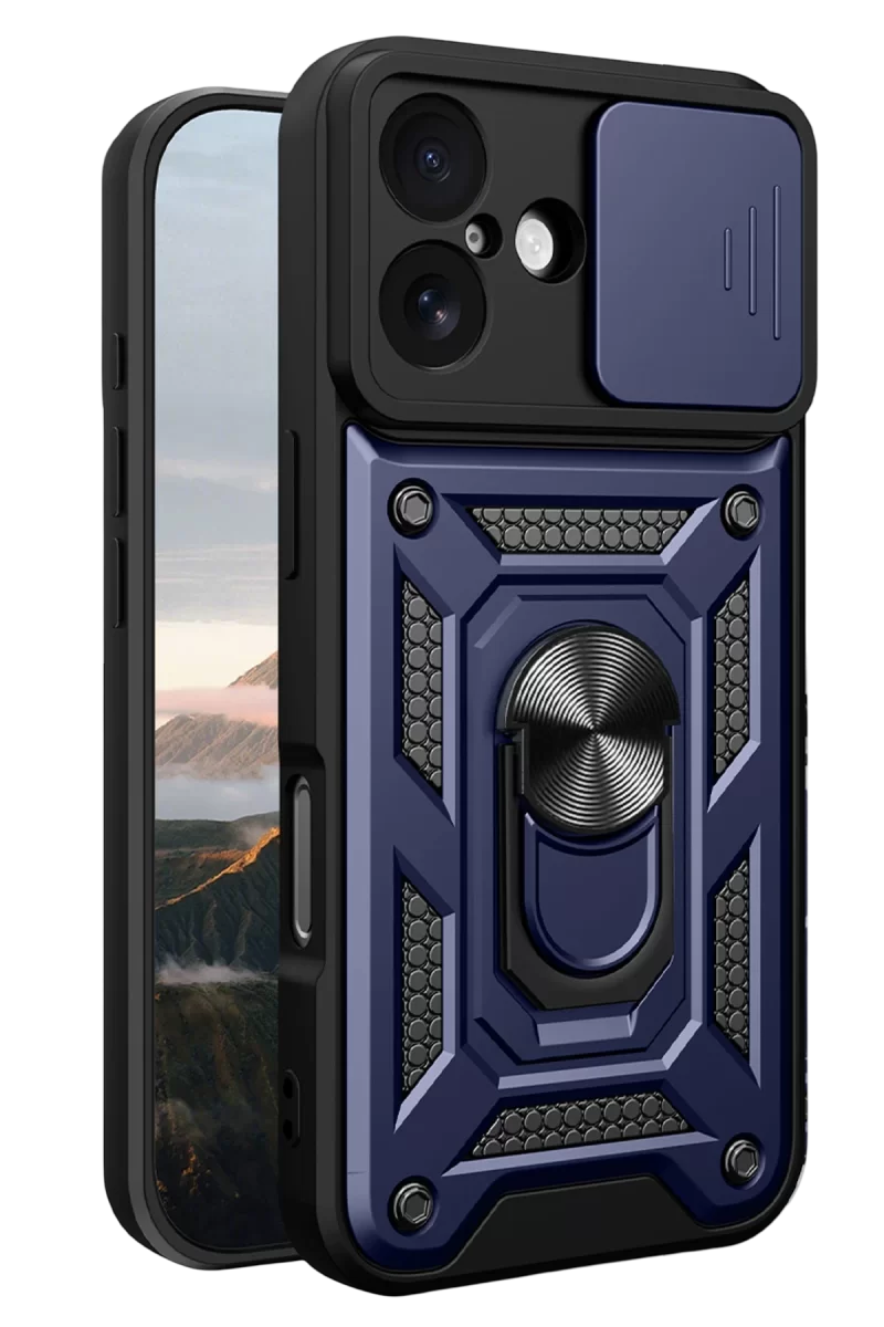 Newface Apple iPhone 17 Pars Lens Yüzüklü Silikon - Lacivert