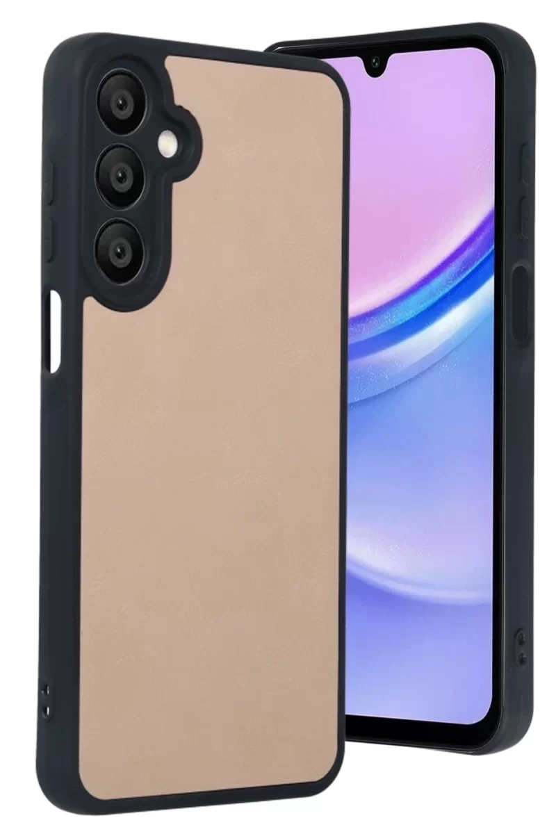 Newface Samsung Galaxy A35 5G Kılıf Aras Deri Kapak - Pudra