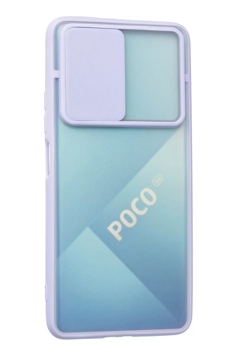 Newface Xiaomi Poco F3 Kılıf Palm Buzlu Kamera Sürgülü Silikon - Lila