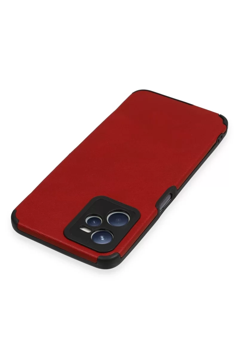 Newface Realme C35 Kılıf Loop Deri Silikon - Kırmızı