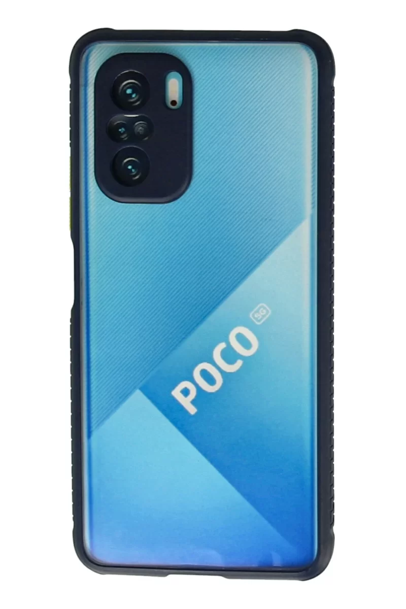 Newface Xiaomi Poco F3 Kılıf Miami Şeffaf Silikon - Lacivert