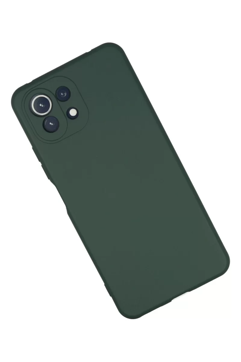 Newface Xiaomi Mİ 11 Lite Kılıf Nano içi Kadife Silikon - Koyu Yeşil