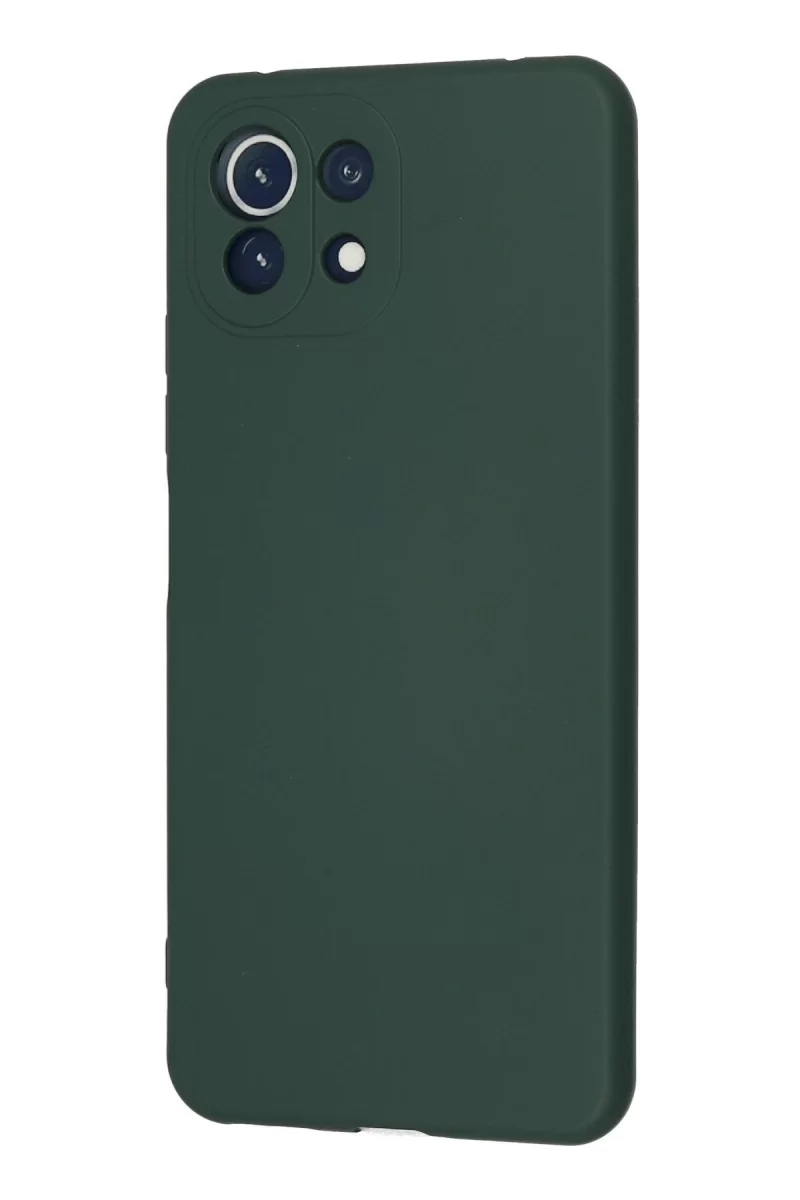 Newface Xiaomi Mİ 11 Lite Kılıf Nano içi Kadife Silikon - Koyu Yeşil