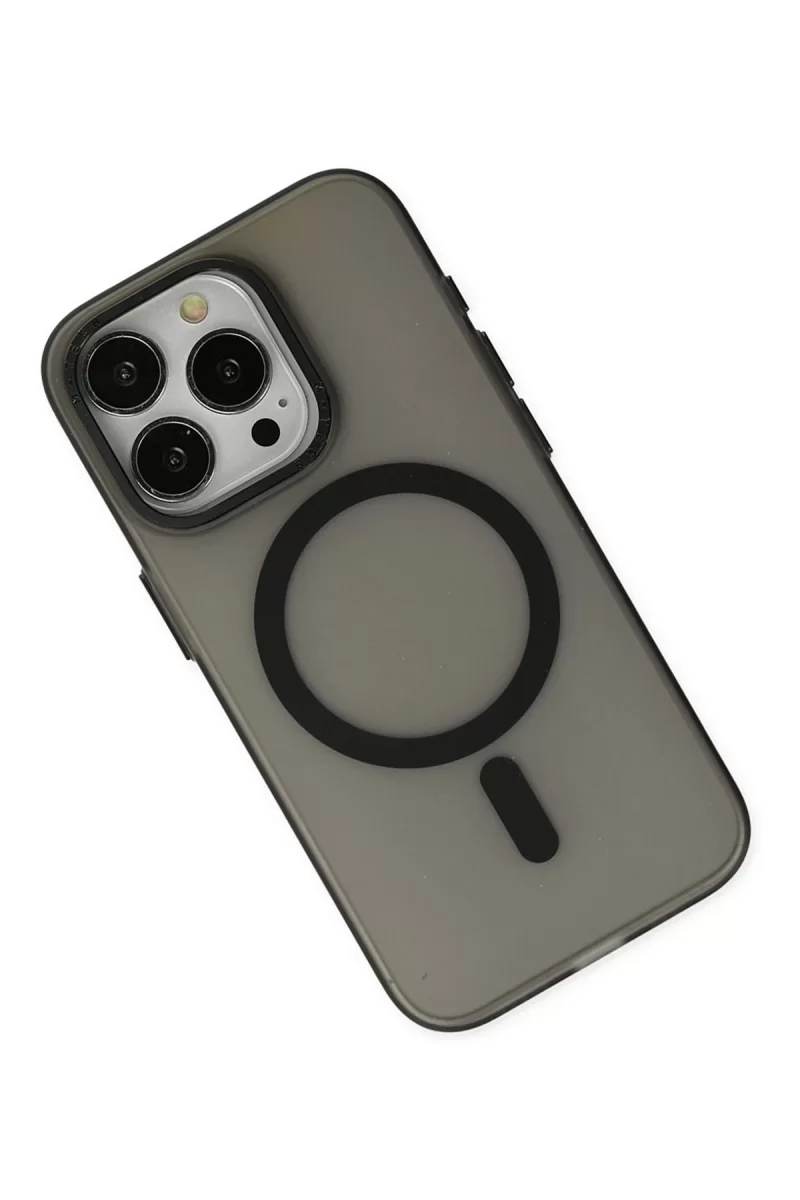 Newface Apple iPhone 15 Pro Max Kılıf Lodos Magneticsafe Mat Kapak - Siyah
