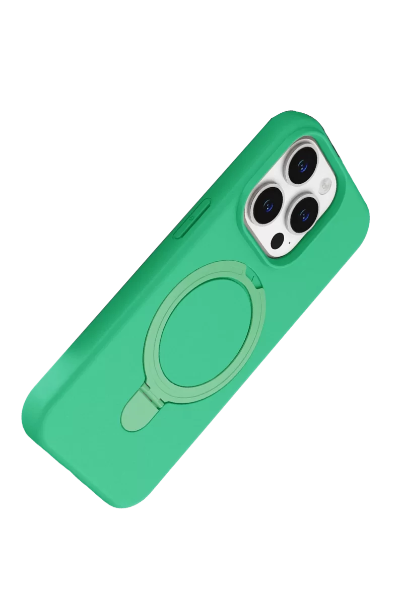 Newface Apple iPhone 15 Pro Max Regal Magsafe Standlı Kapak - Yeşil