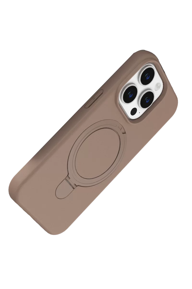 Newface Apple iPhone 15 Pro Max Regal Magsafe Standlı Kapak - Çöl Titanyum