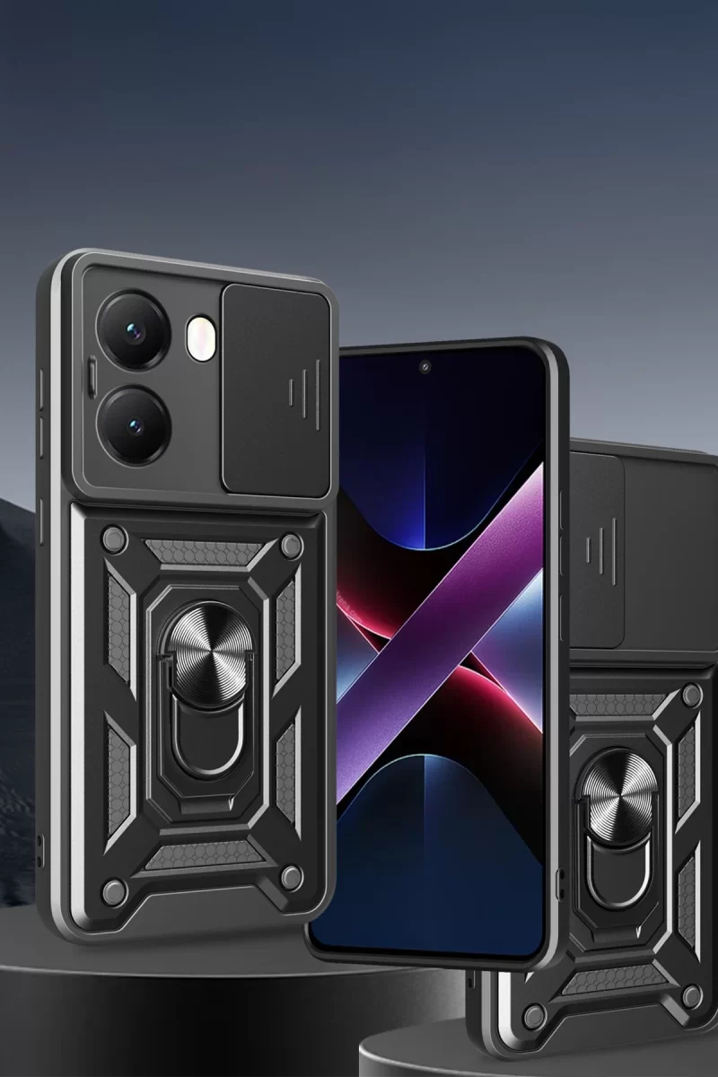 Newface Xiaomi Poco X7 Pro Kılıf Pars Lens Yüzüklü Silikon - Yeşil