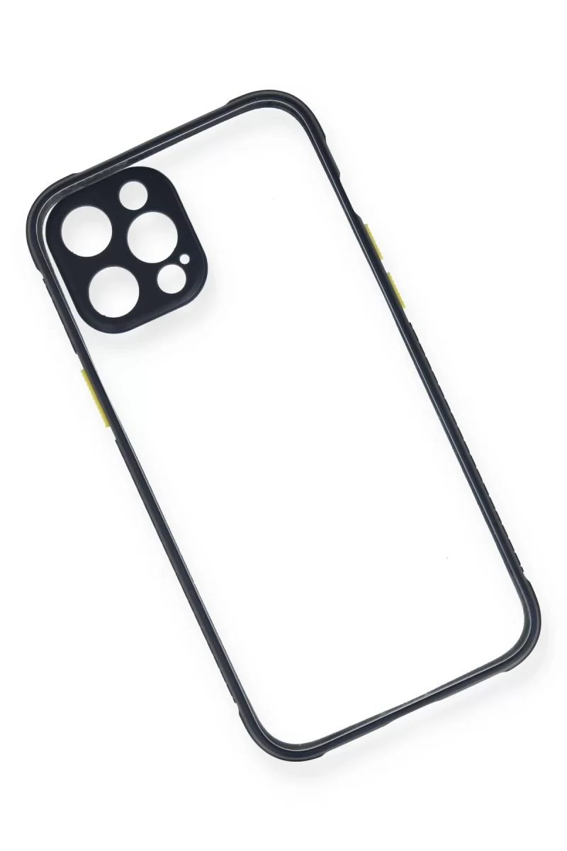Newface Apple iPhone 12 Pro Kılıf Miami Şeffaf Silikon - Lacivert