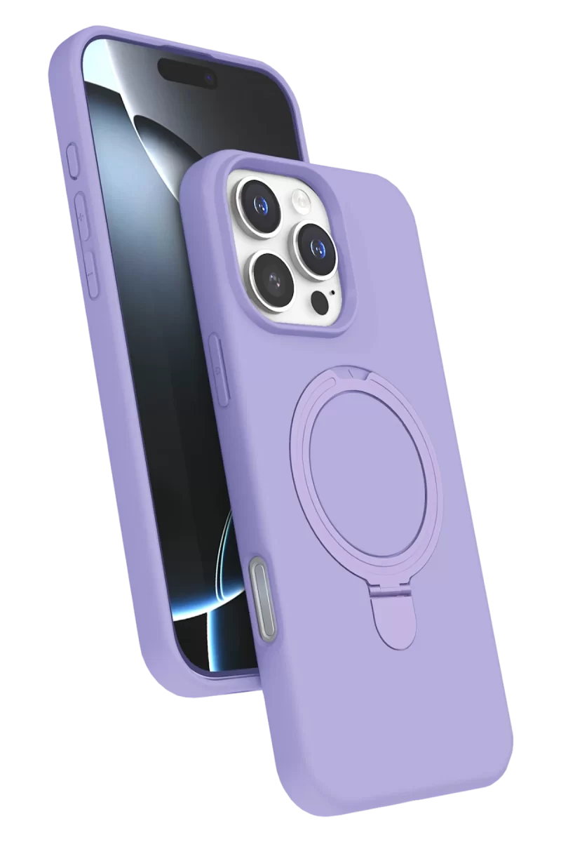 Newface Apple iPhone 16 Pro Regal Magsafe Standlı Kapak - Lila