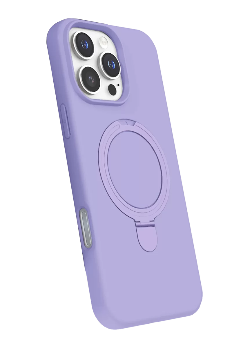 Newface Apple iPhone 16 Pro Regal Magsafe Standlı Kapak - Lila