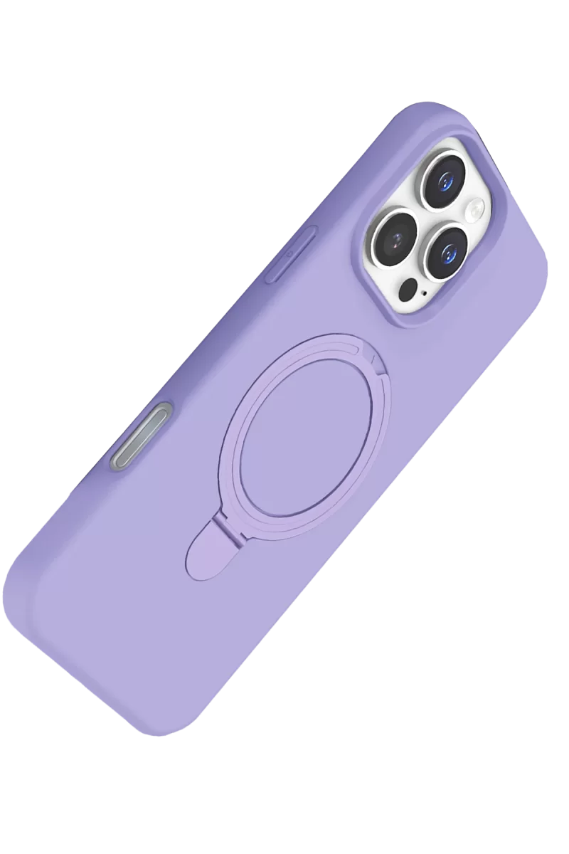 Newface Apple iPhone 16 Pro Regal Magsafe Standlı Kapak - Lila