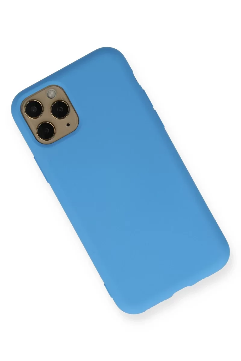 Newface Apple iPhone 11 Pro Kılıf Nano içi Kadife Silikon - Mavi