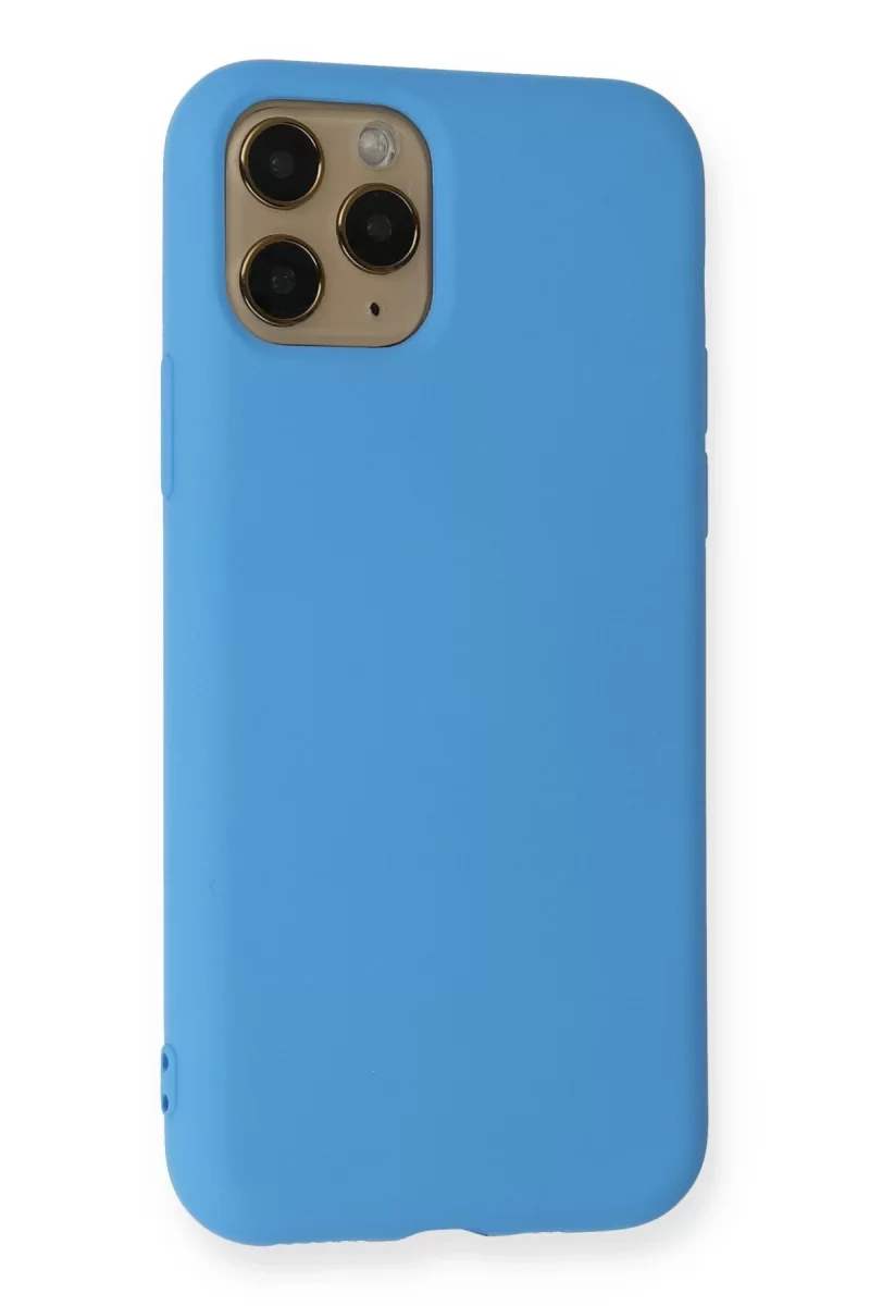 Newface Apple iPhone 11 Pro Kılıf Nano içi Kadife Silikon - Mavi