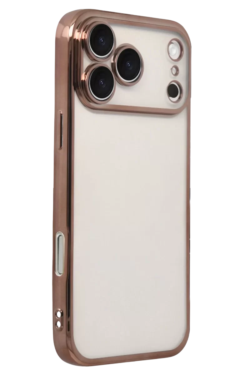 Newface Apple iPhone 17 Pro Max Razer Lensli Silikon - Çöl Titanyum