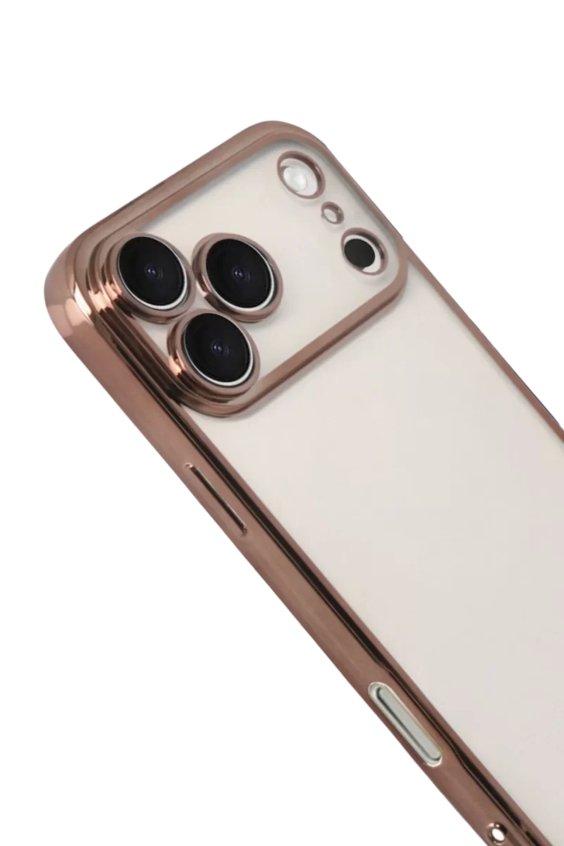 Newface Apple iPhone 17 Pro Max Razer Lensli Silikon - Çöl Titanyum