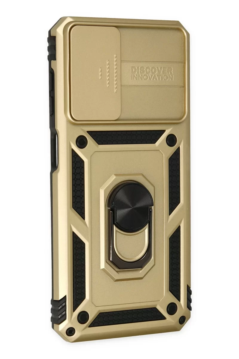 Newface Samsung Galaxy A33 5G Kılıf Pars Lens Yüzüklü Silikon - Gold