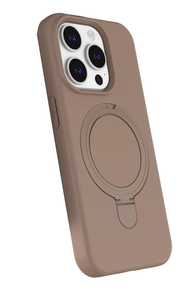 Newface Apple iPhone 14 Pro Max Regal Magsafe Standlı Kapak - Çöl Titanyum