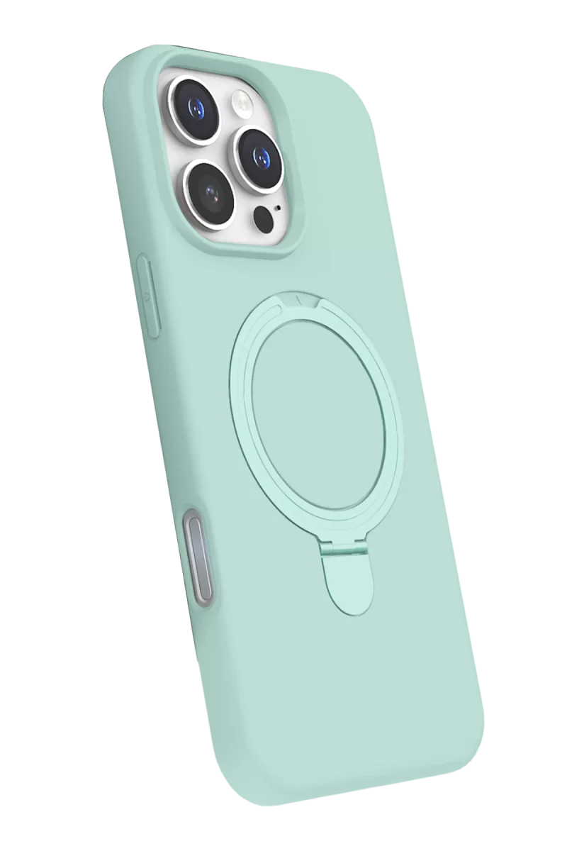 Newface Apple iPhone 16 Pro Regal Magsafe Standlı Kapak - Su Yeşili
