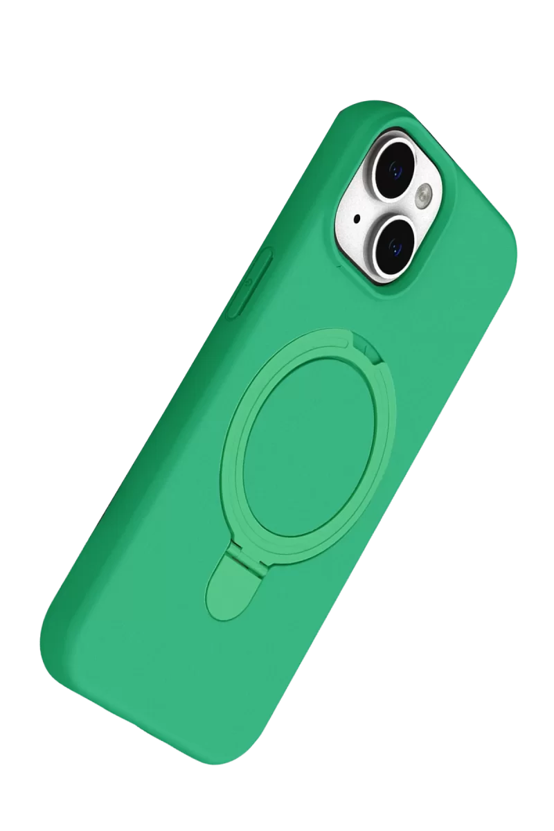 Newface Apple iPhone 15 Regal Magsafe Standlı Kapak - Yeşil