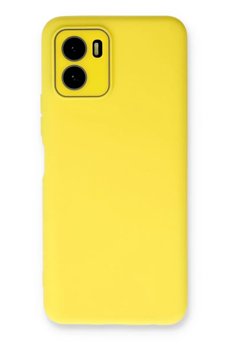 Newface Vivo Y15S Kılıf Lansman Glass Kapak - Sarı