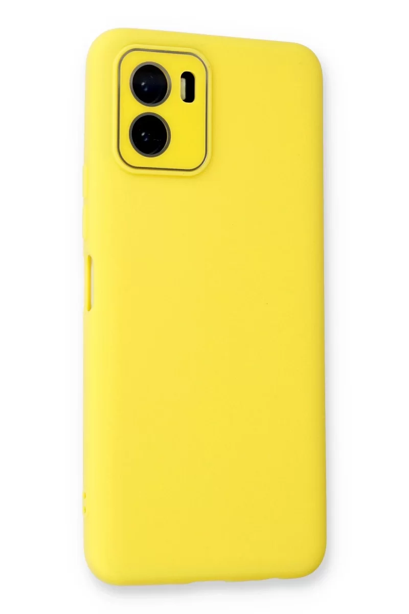 Newface Vivo Y15S Kılıf Lansman Glass Kapak - Sarı