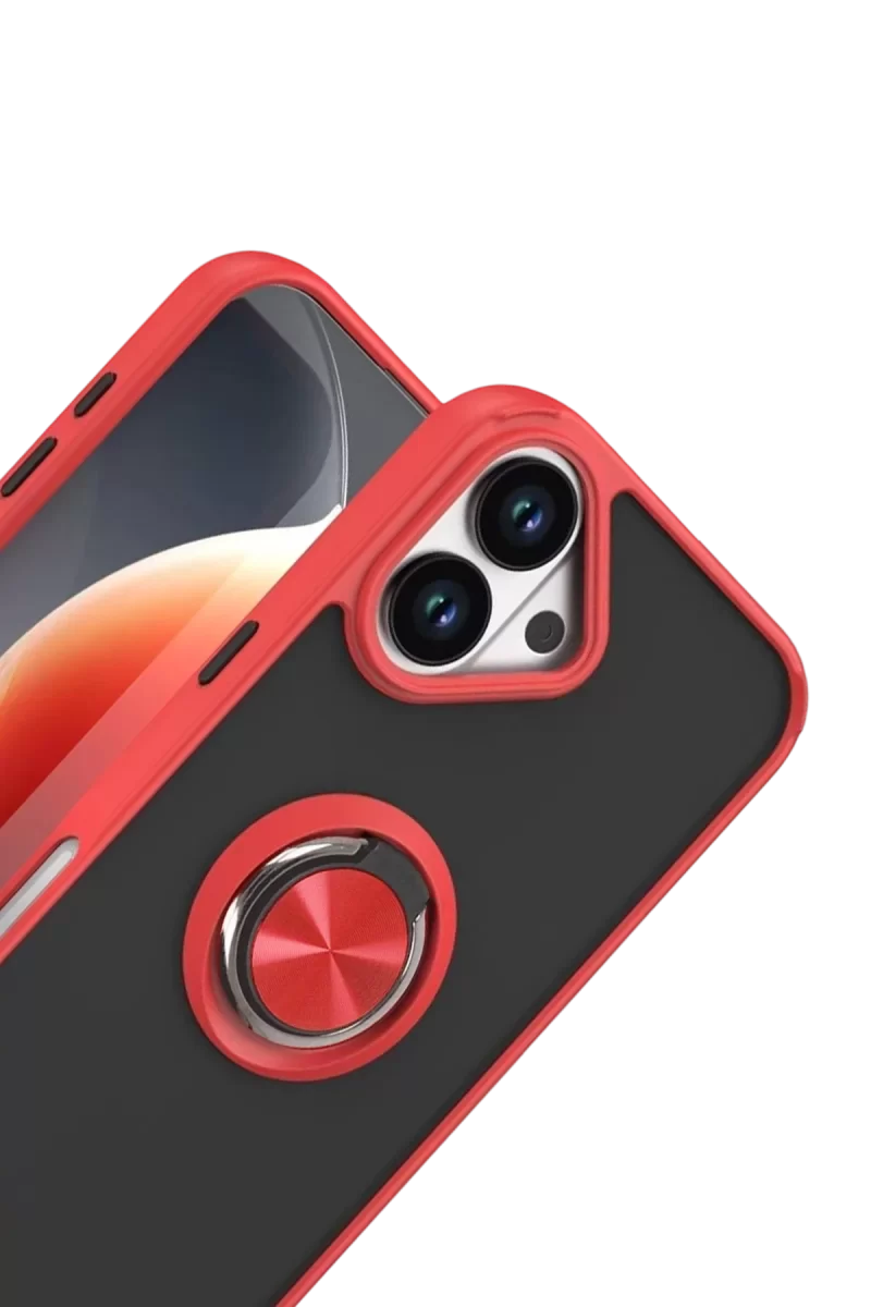 Newface Apple iPhone 17 Montreal Yüzüklü Silikon Kapak - Kırmızı