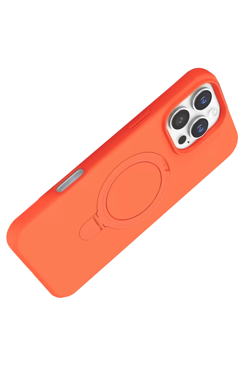 Newface Apple iPhone 16 Pro Regal Magsafe Standlı Kapak - Turuncu