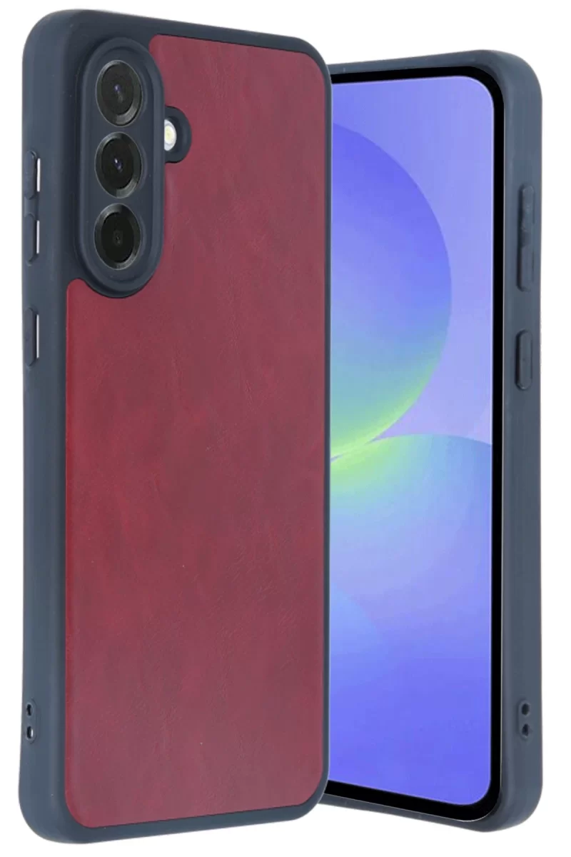 Newface Samsung Galaxy A56 Kılıf Aras Deri Kapak - Bordo