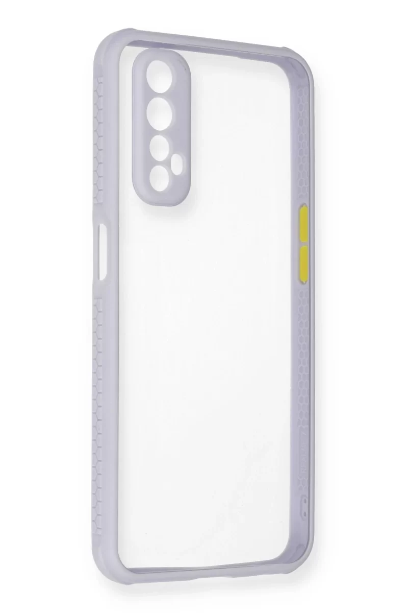 Newface Realme 7 Kılıf Miami Şeffaf Silikon - Lila