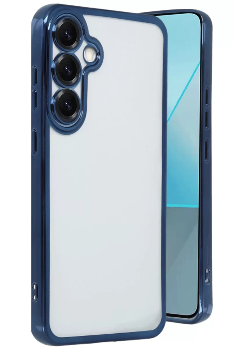 Newface Samsung Galaxy S25 Plus Kılıf Razer Lensli Silikon - Lacivert