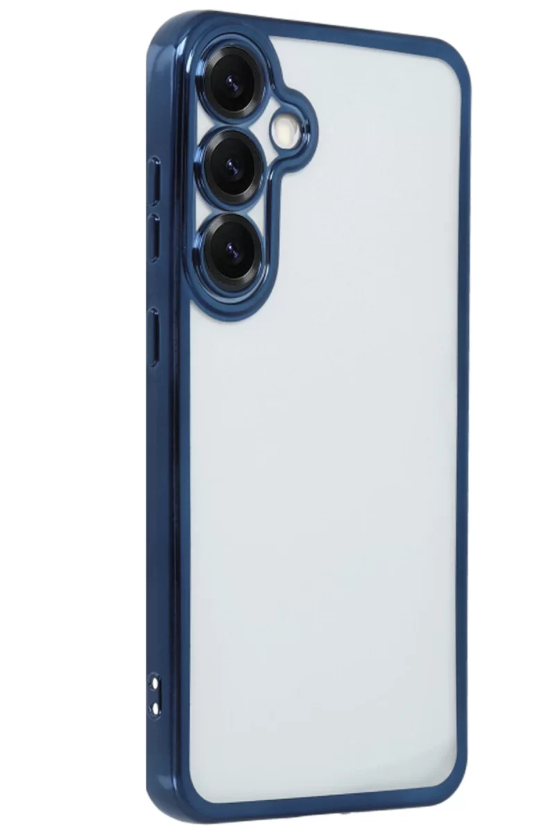 Newface Samsung Galaxy S25 Plus Kılıf Razer Lensli Silikon - Lacivert