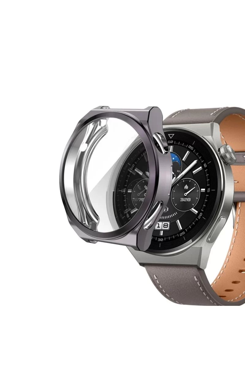 Newface Huawei Watch GT3 Pro 43mm Dota Camlı Kasa Ekran Koruyucu - Uzay Grisi