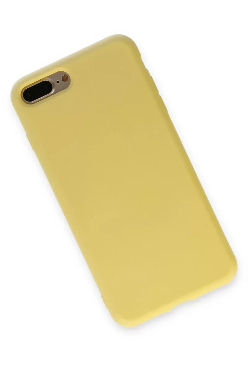 Newface Apple iPhone 7 Plus Kılıf Nano içi Kadife Silikon - Sarı