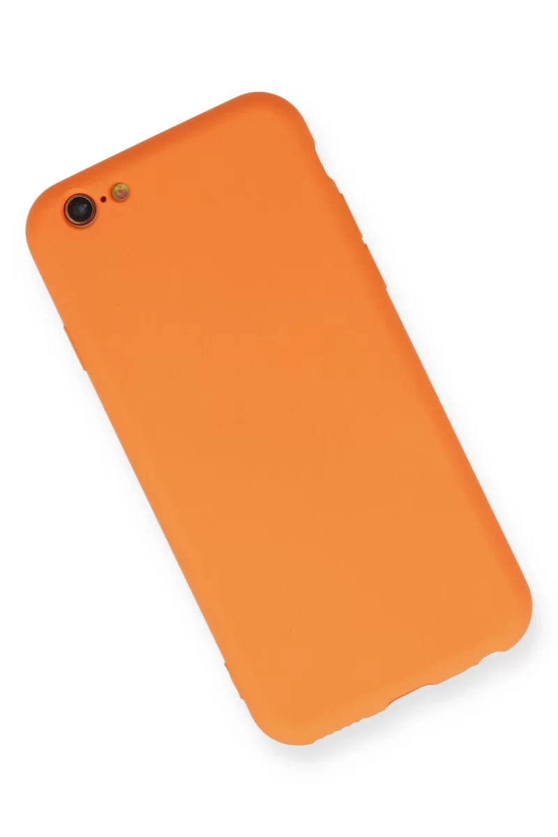 Newface Apple iPhone 6 Kılıf Nano içi Kadife Silikon - Turuncu