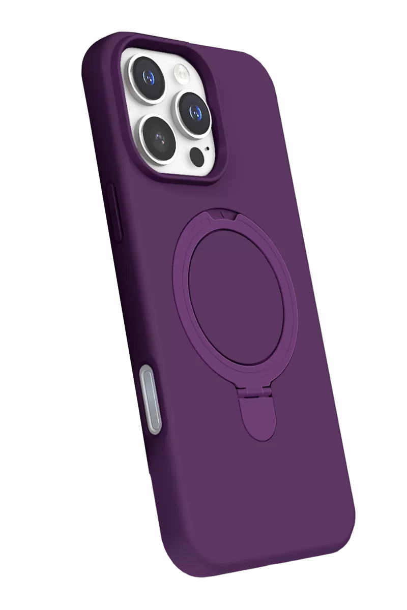 Newface Apple iPhone 16 Pro Max Regal Magsafe Standlı Kapak - Derin Mor