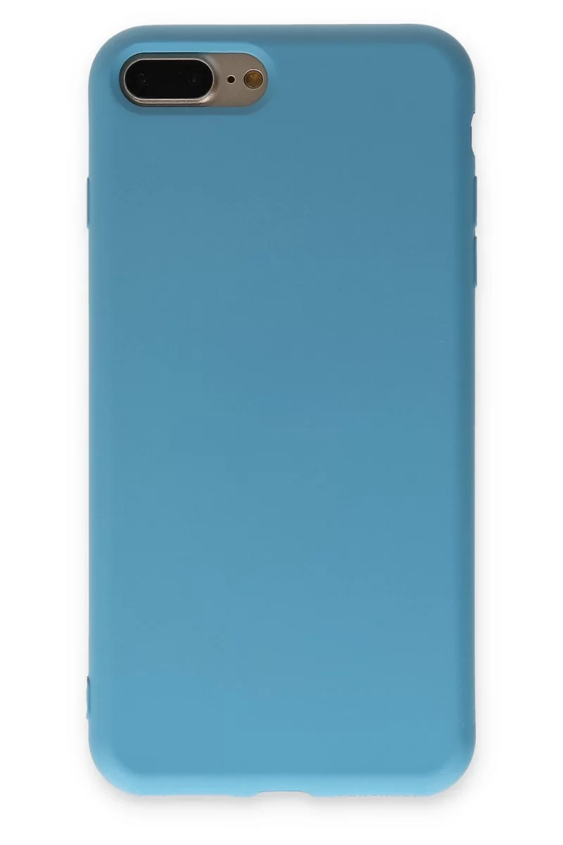 Newface Apple iPhone 7 Plus Kılıf Nano içi Kadife Silikon - Mavi
