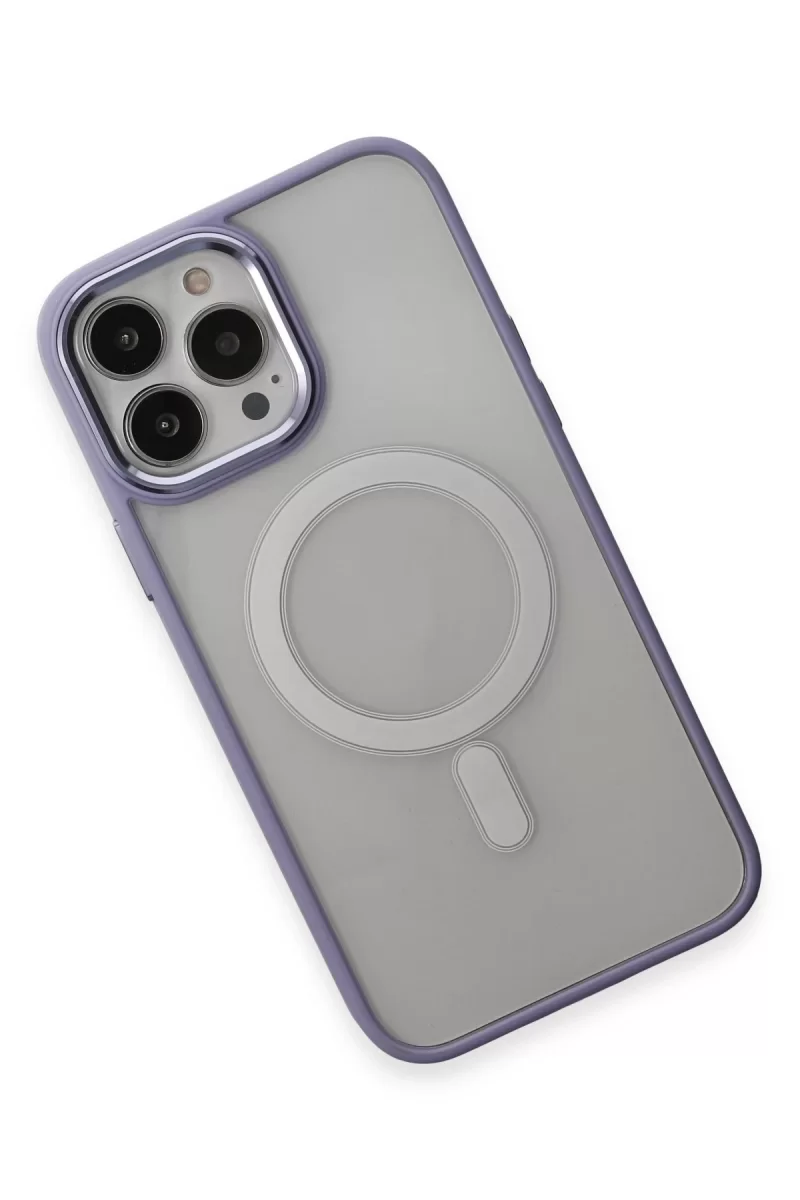 Newface Apple iPhone 15 Pro Kılıf Room Magneticsafe Silikon - Lila