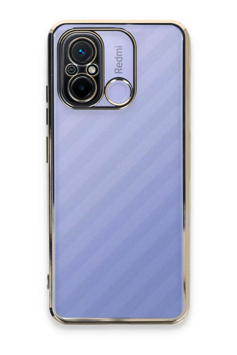 Newface Xiaomi Redmi 12C Kılıf Razer Lensli Silikon - Gold