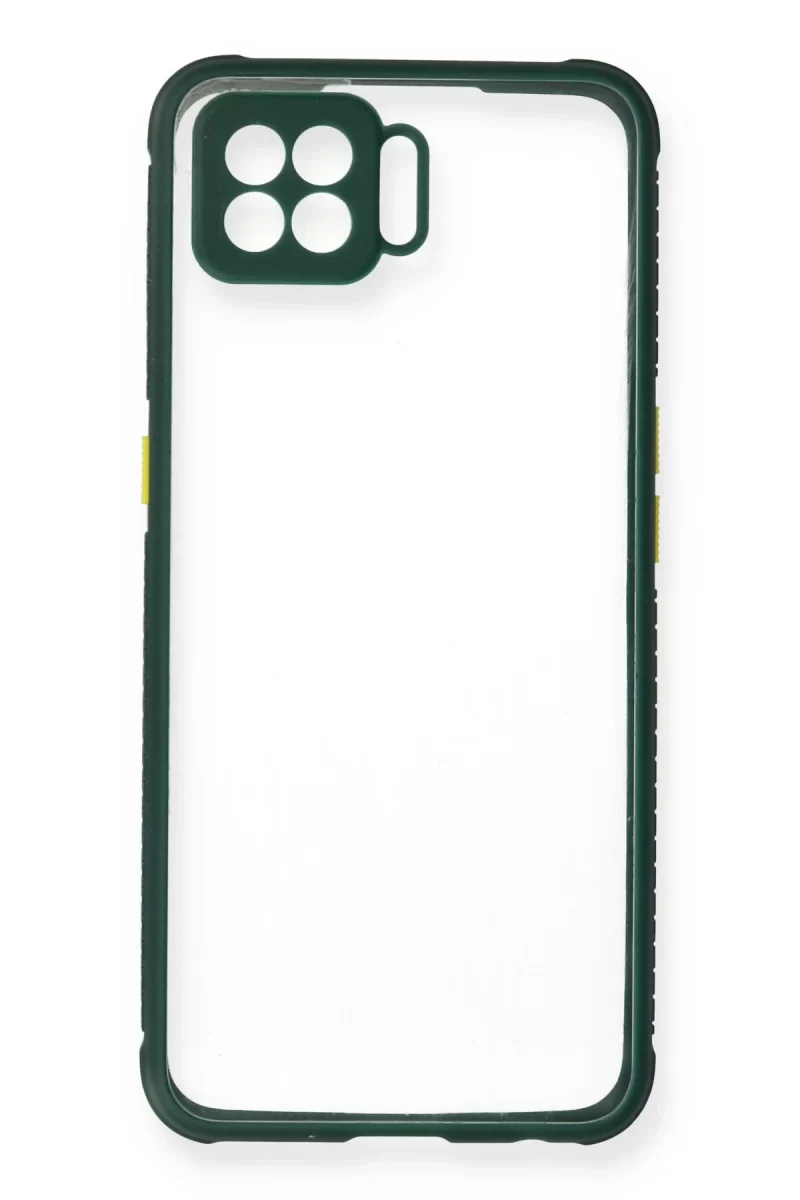 Newface Oppo A73 Kılıf Miami Şeffaf Silikon - Koyu Yeşil