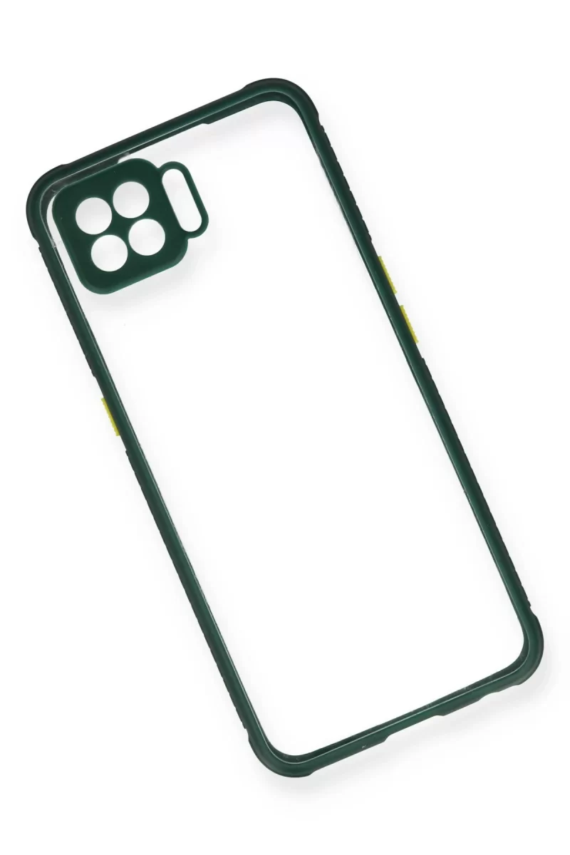 Newface Oppo A73 Kılıf Miami Şeffaf Silikon - Koyu Yeşil