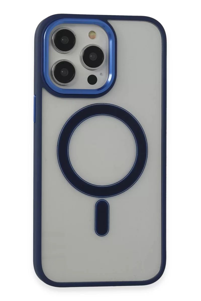 Newface Apple iPhone 15 Pro Max Kılıf Room Magneticsafe Silikon - Lacivert