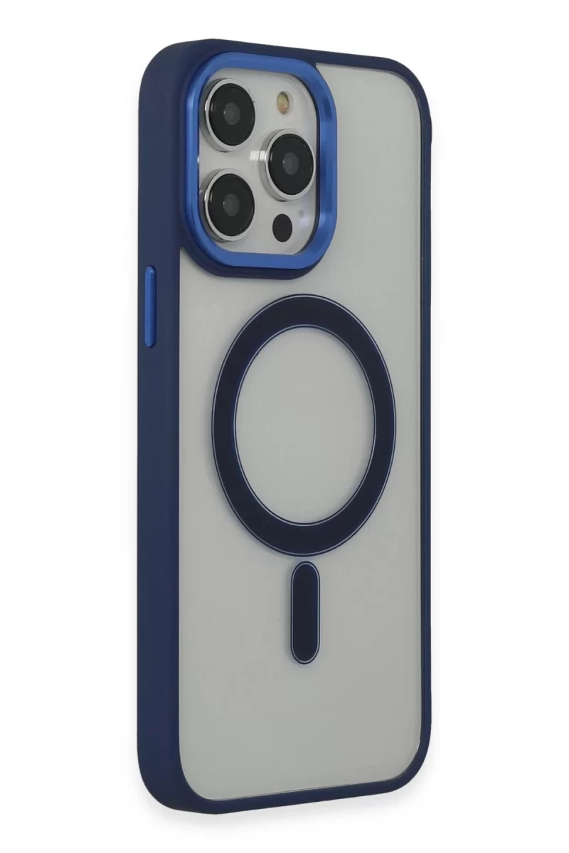 Newface Apple iPhone 15 Pro Max Kılıf Room Magneticsafe Silikon - Lacivert